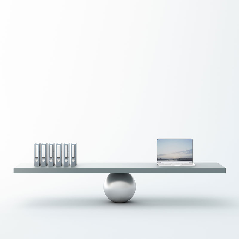 view of a balance on a ball